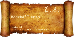 Boczkó Antal névjegykártya