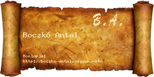 Boczkó Antal névjegykártya