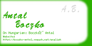 antal boczko business card
